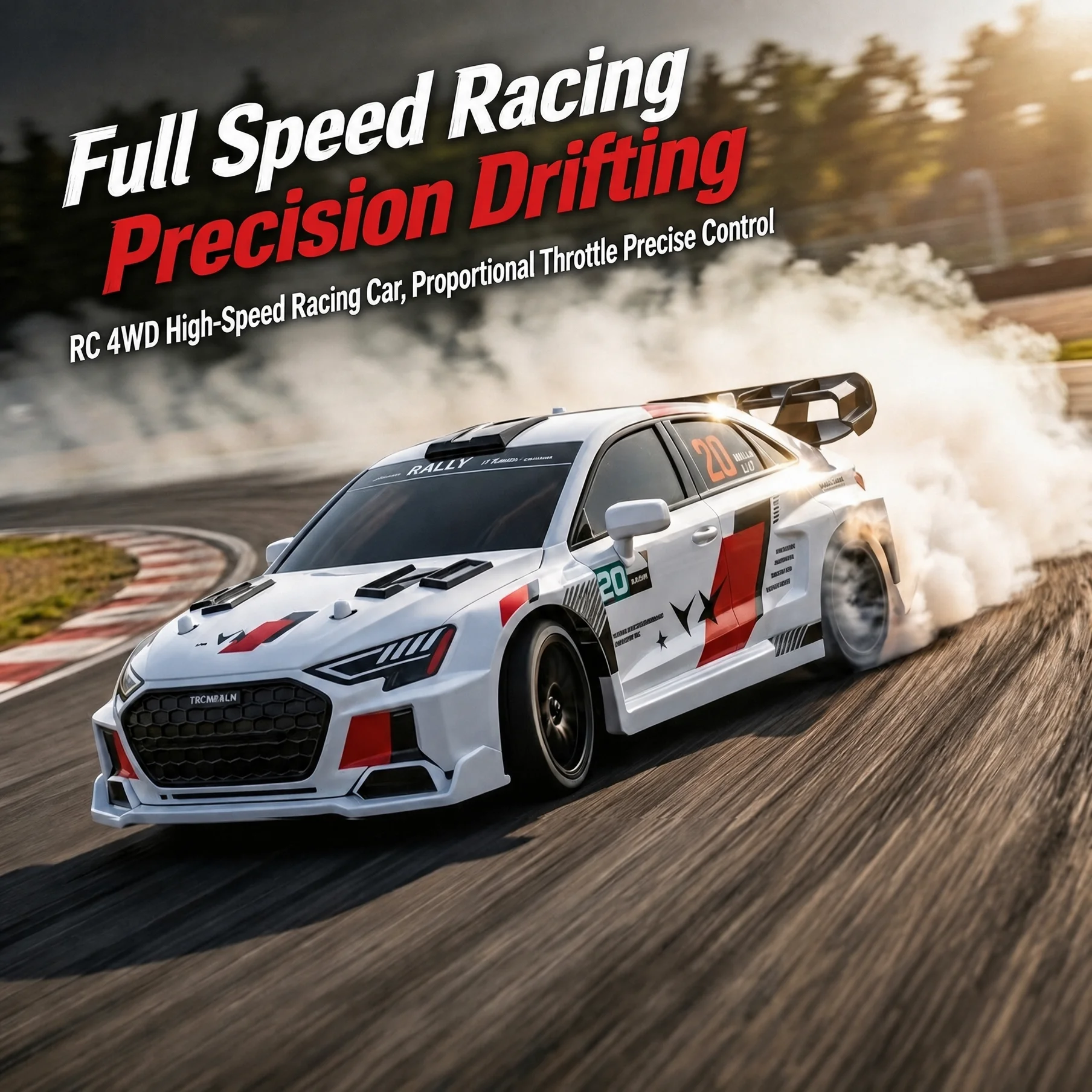 RC 4WD Drift Rally Racing Car Toy, Remote Control High-Speed Vehicle Model, Birthday Gift for Boys