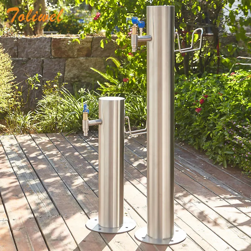 Stainless Steel Garden Water Column Watering Irrigation Floor Mounted Water Tap Courtyard Faucet Post, Anti-freezing