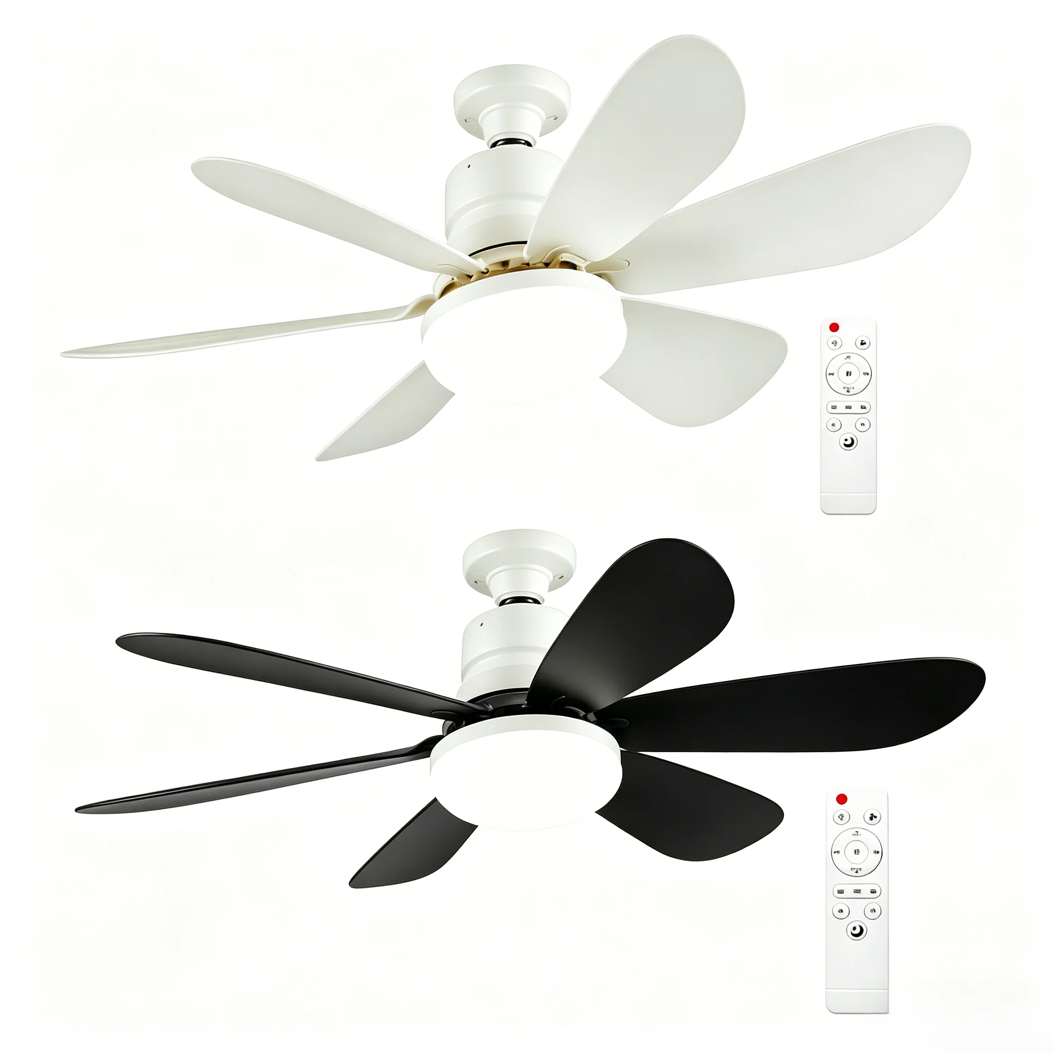 

30W/40W Ceiling Fan with Remote Control LED Light Fan E27 Base 2-in-1 Ceiling Fan with Light, 3-Color Temperature, Remote Control for Living Room