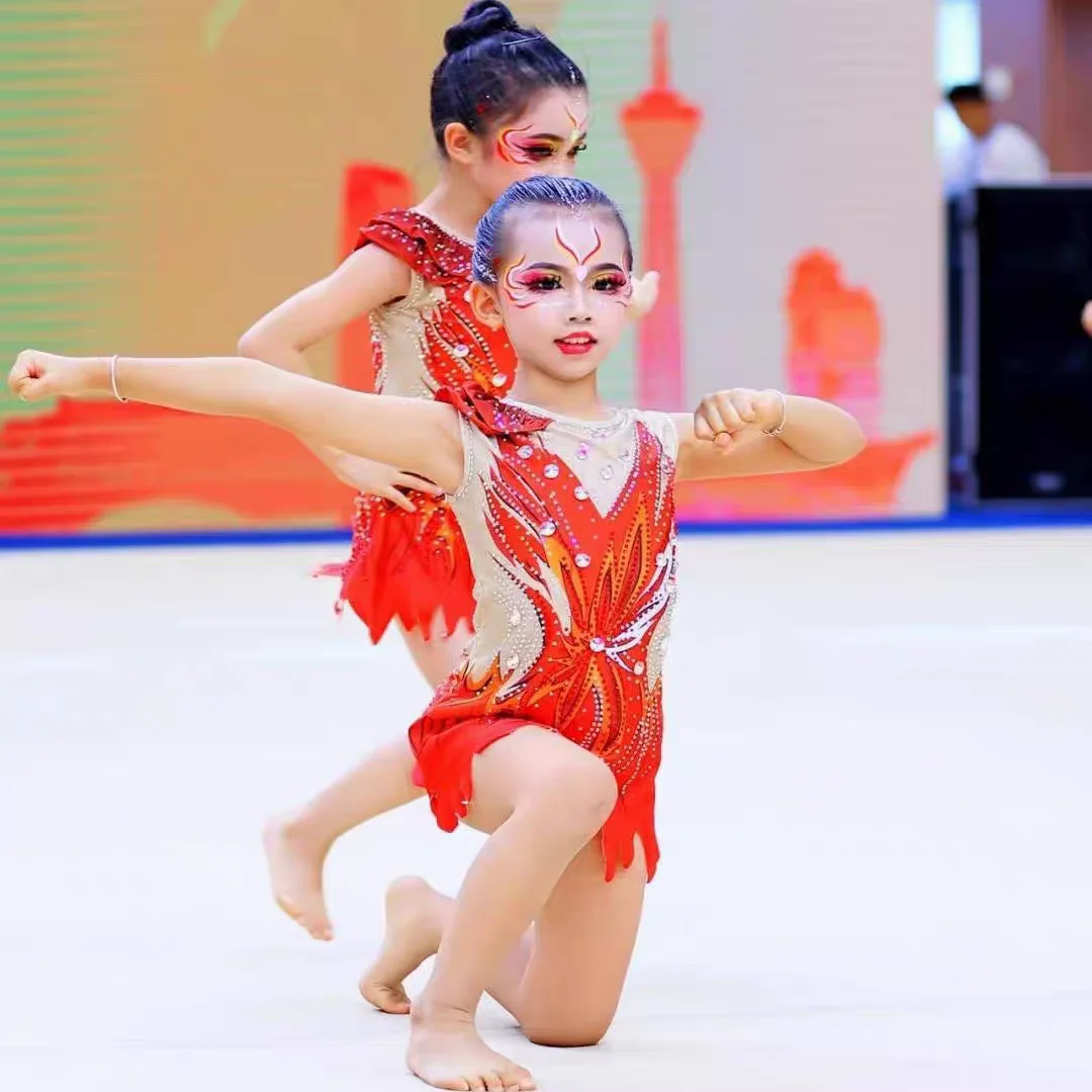 

Children's Rhythmic Gymnastics Clothing Competitive Competition Aerobics Cheerleading Uniform Men's and Women's