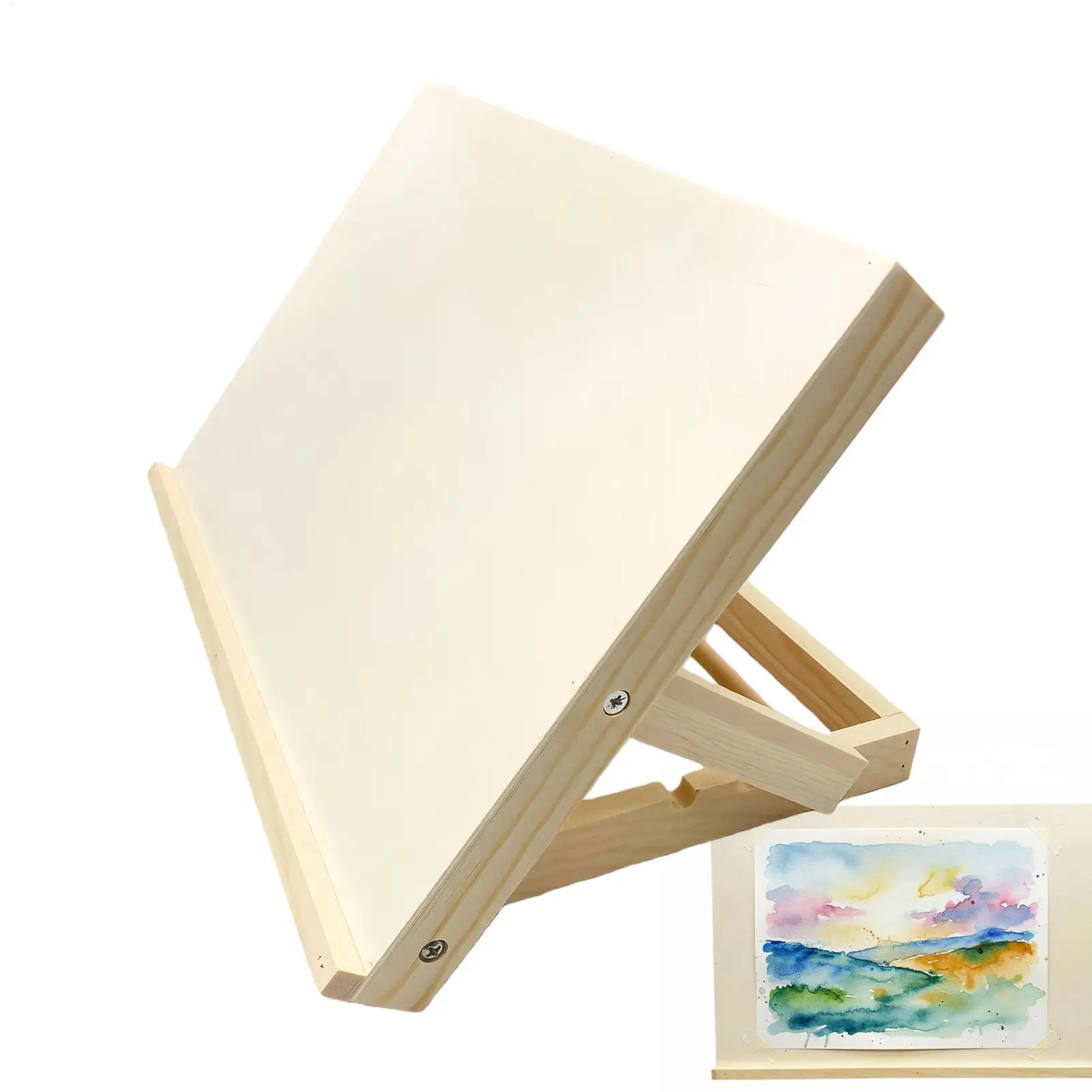 Foldable Tabletop Easel Lightweight Portable Wood Drawing Easel Art Supply Adjustable Sketching Painting Board Students Artist