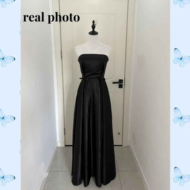 Vestido de casamento personalizado para noiva, sexy, sem alças, sem mangas, formal, novo, cetim, linha a, vestidos longos para festa