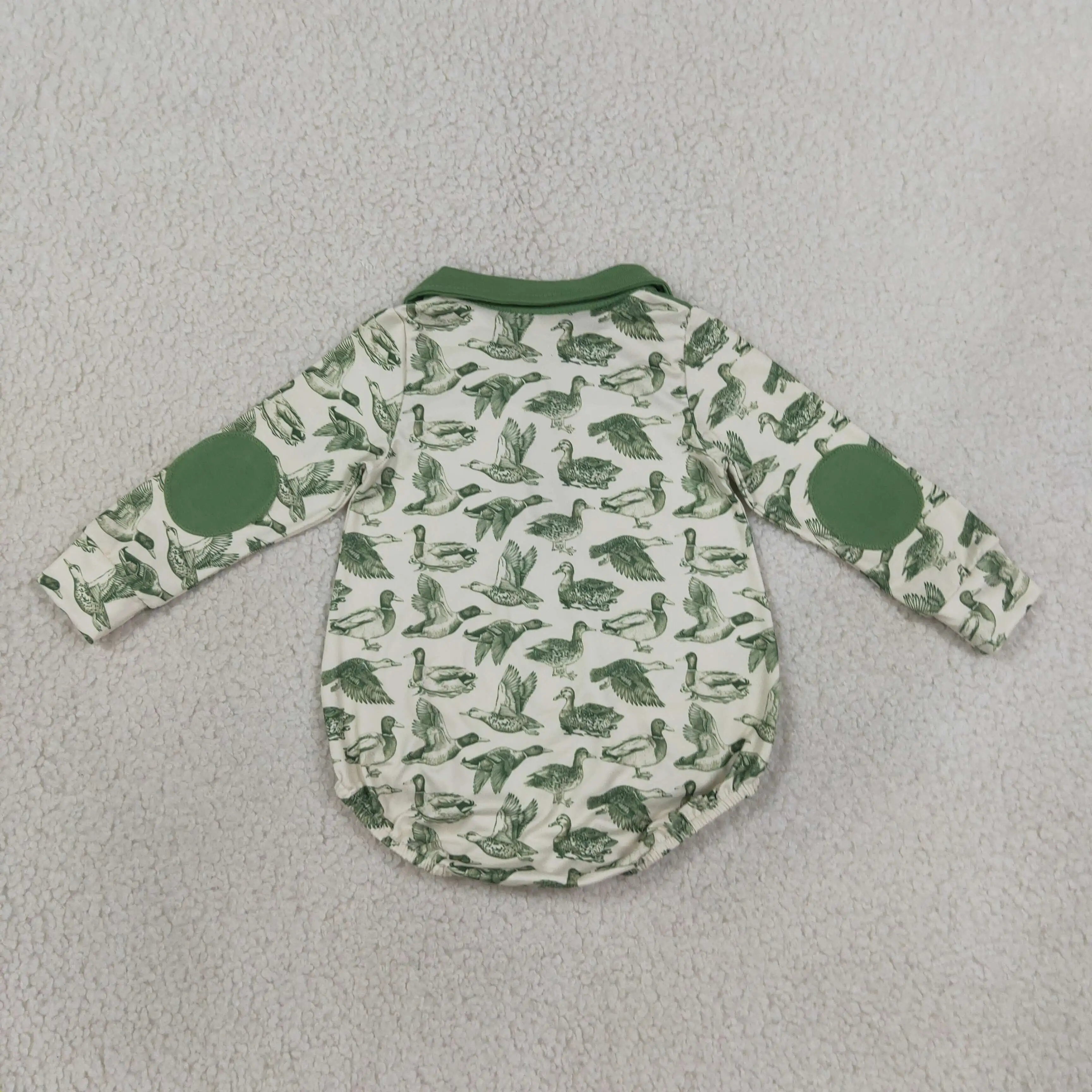 Wholesale Baby Boy Children Ducks Zipper Clothing Toddler Bubble Romper Kids Infant Newborn Coverall Bodysuit Green Clothes