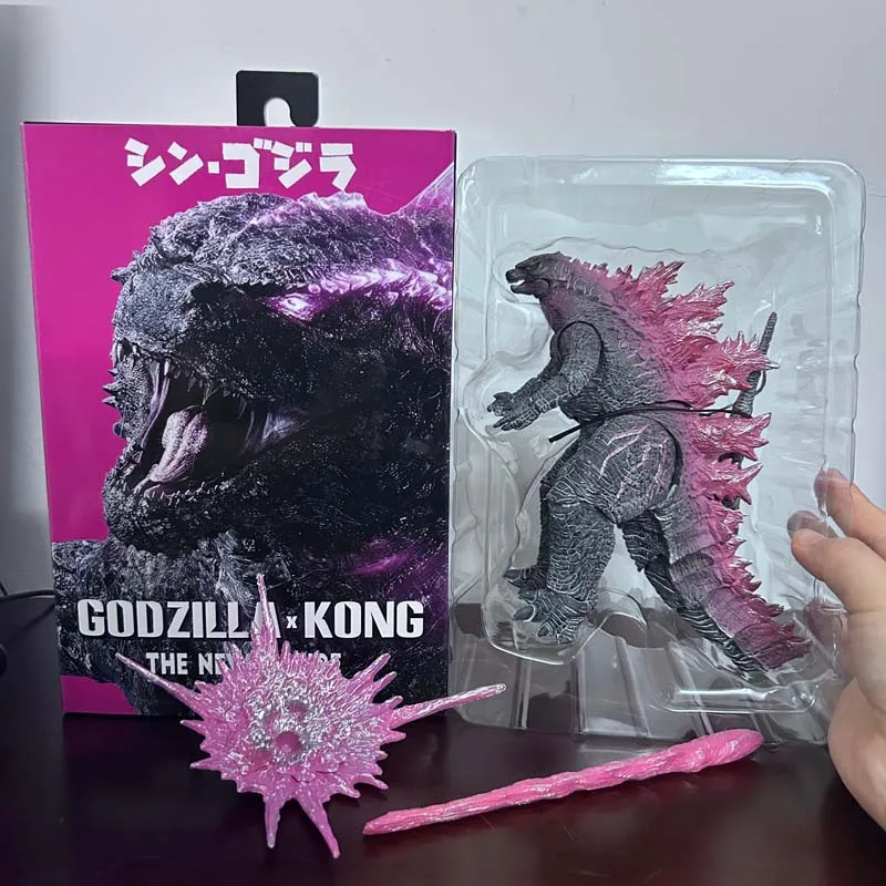 Godzilla X Kong The New Empire New Colors Titan Godzilla 16cm Soft Glue Monster Pink Back Action Figure Model Toys Desktop Decor