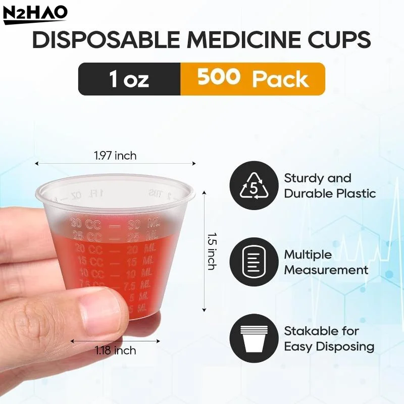 100Pcs 1OZ (30ML) Clear Graduated Plastic Mix Cups Measuring Paint Tray For Airbrush Painting DIY Art Craft Model Hobby Tool