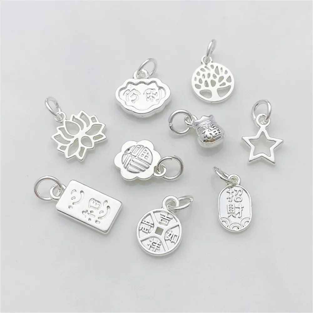 Colgante de plata quiere hacer una fortuna, suministros de joyería DIY, cuentas para collar, pulsera, accesorios artesanales