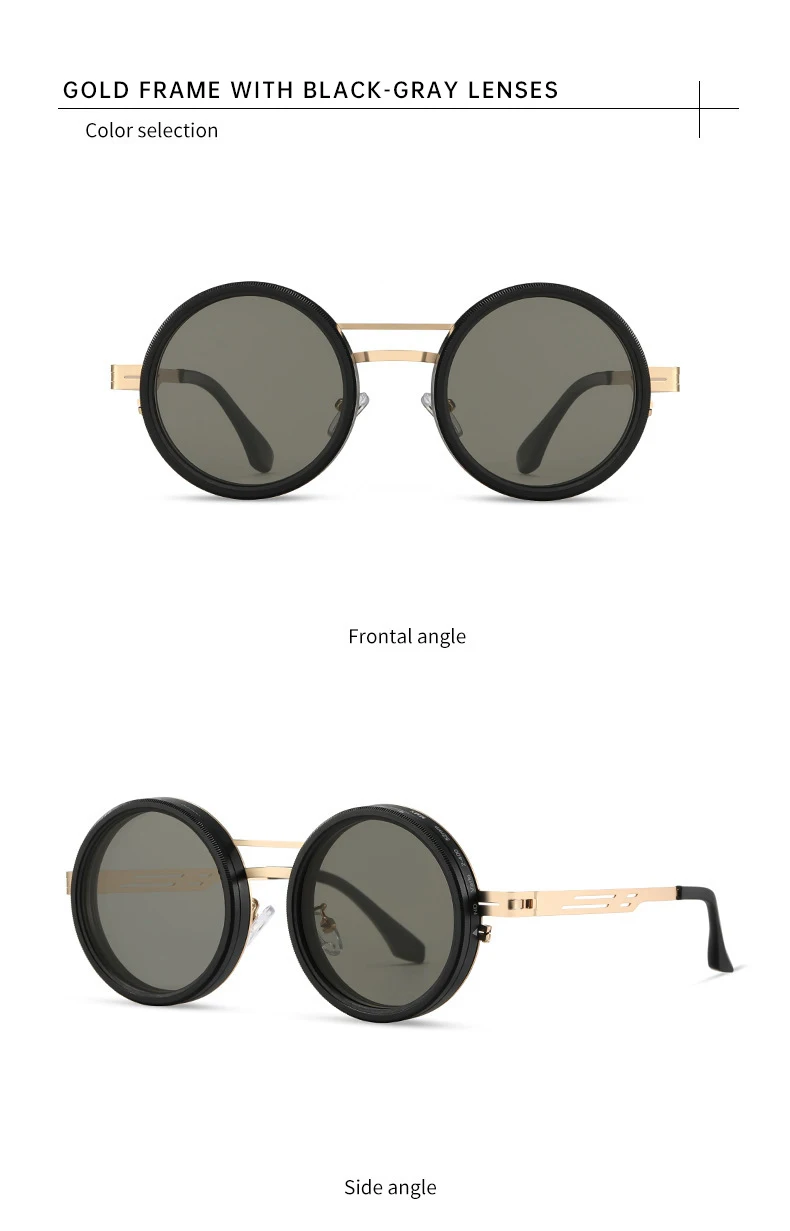 Polarisierte Runde Steampunk ND9 Verstellbare Dimm-Sonnenbrille für Herren 2026 Luxusmarke Punk Angeln Blendschutz Fahr-Sonnenbrille – Detail 15
