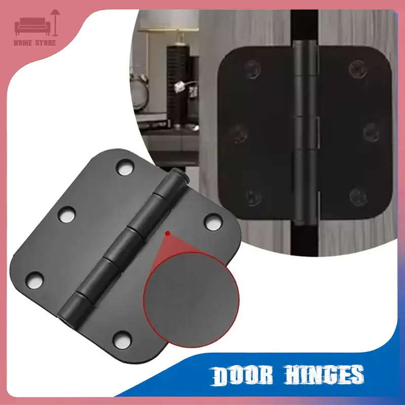 

Дверные петли, черные круглые матовые плоские железные двойные складные петли для спальни, жилых помещений, стандартные внутренние дверные петли, оборудование для окон, управление