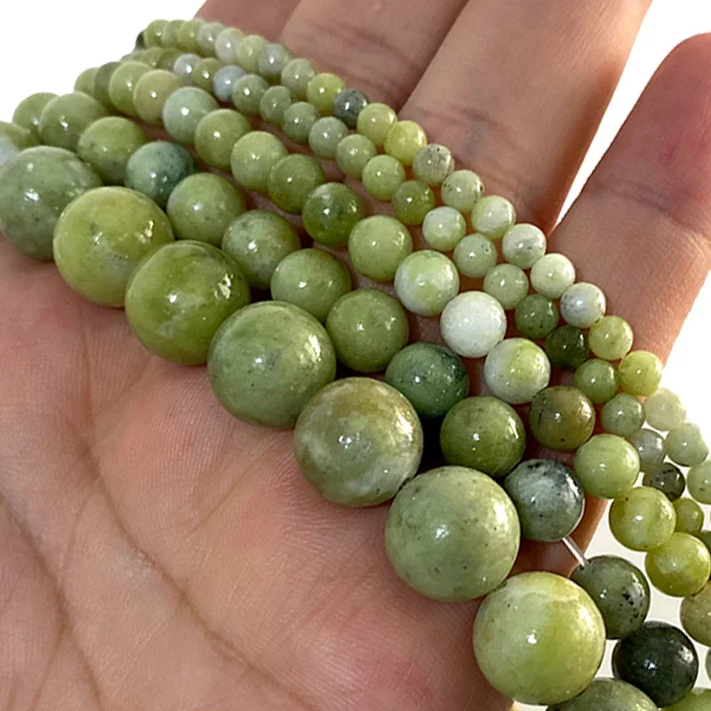 AAA Natural Chinese Jade Stone Beads Loose Round Green Gemstone For Jewelry Making DIY Bracelet Earrings Accessories 4-12MM