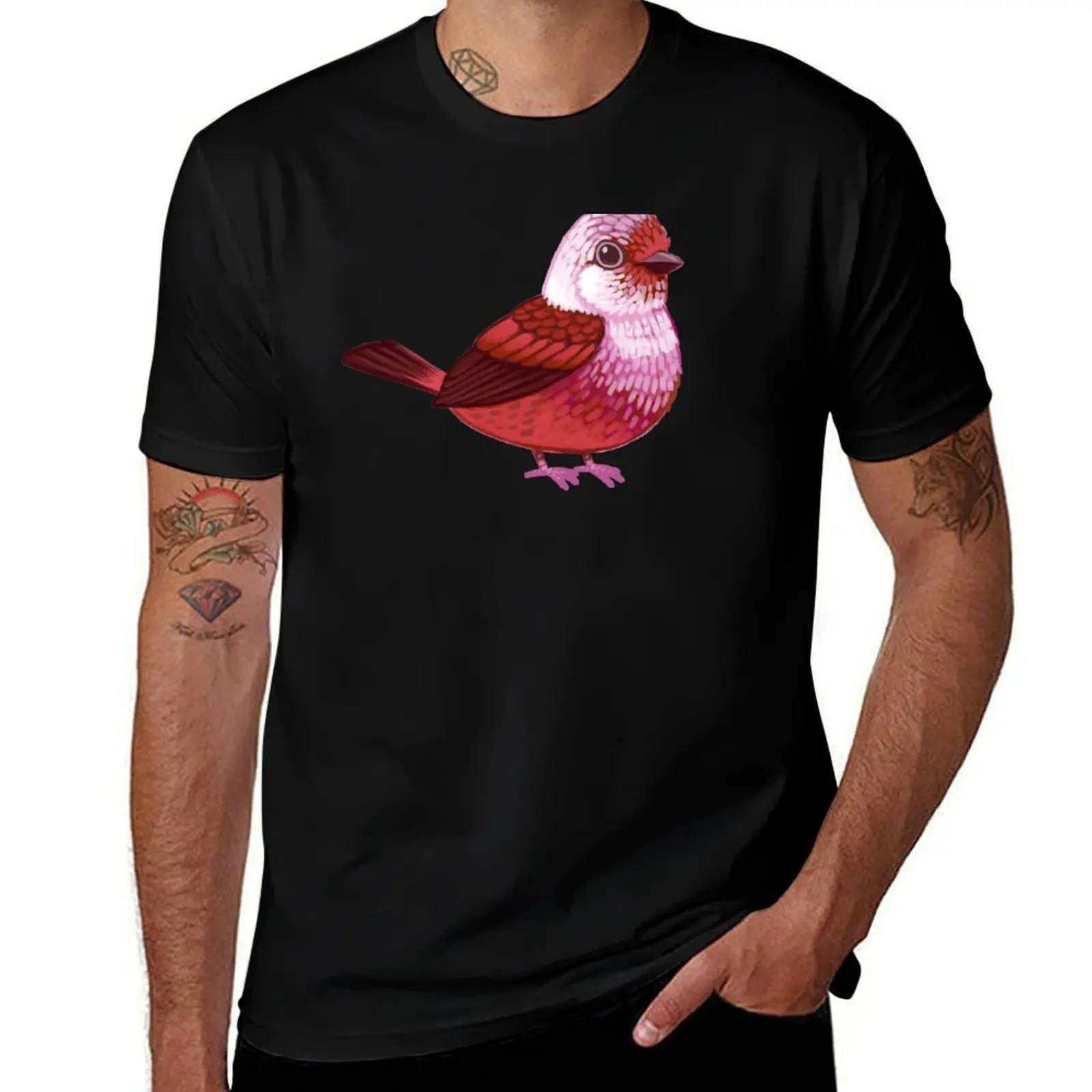 

Pride Birds: Pink-Headed Warbler T-Shirt for a boy vintage Funny t-shirt Short sleeve tee men