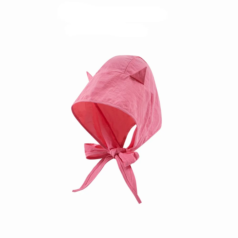 

Cute Korean Style Little Devil Horn Headscarf Solid Color Quick-drying Strap Hat Sunscreen Hat Sun Cap Beanie Cap Girl