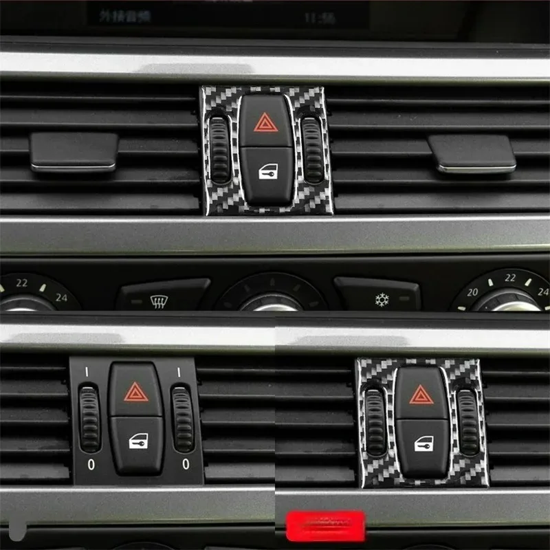 

2004-2010 New for 5 Series E60 Car Center Console Air Conditioner AC Vent Cover Sticker Carbon Fiber Trim Accessories