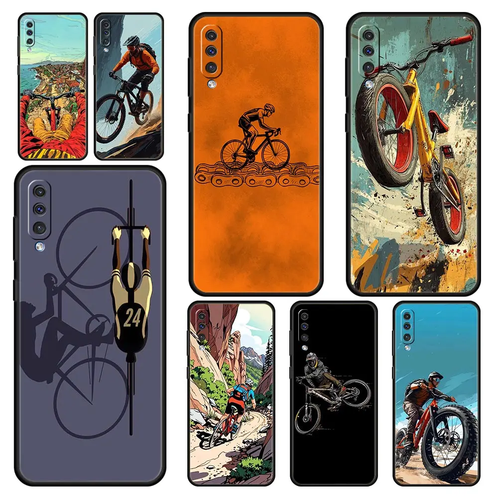 Phone Case for Samsung Galaxy A56 A36 A26 A16 A06 A54 A42 A34 A24 A22 A20 A12 A40 A50 5G Soft TPU Shell Autumu Bike Cycling Bags