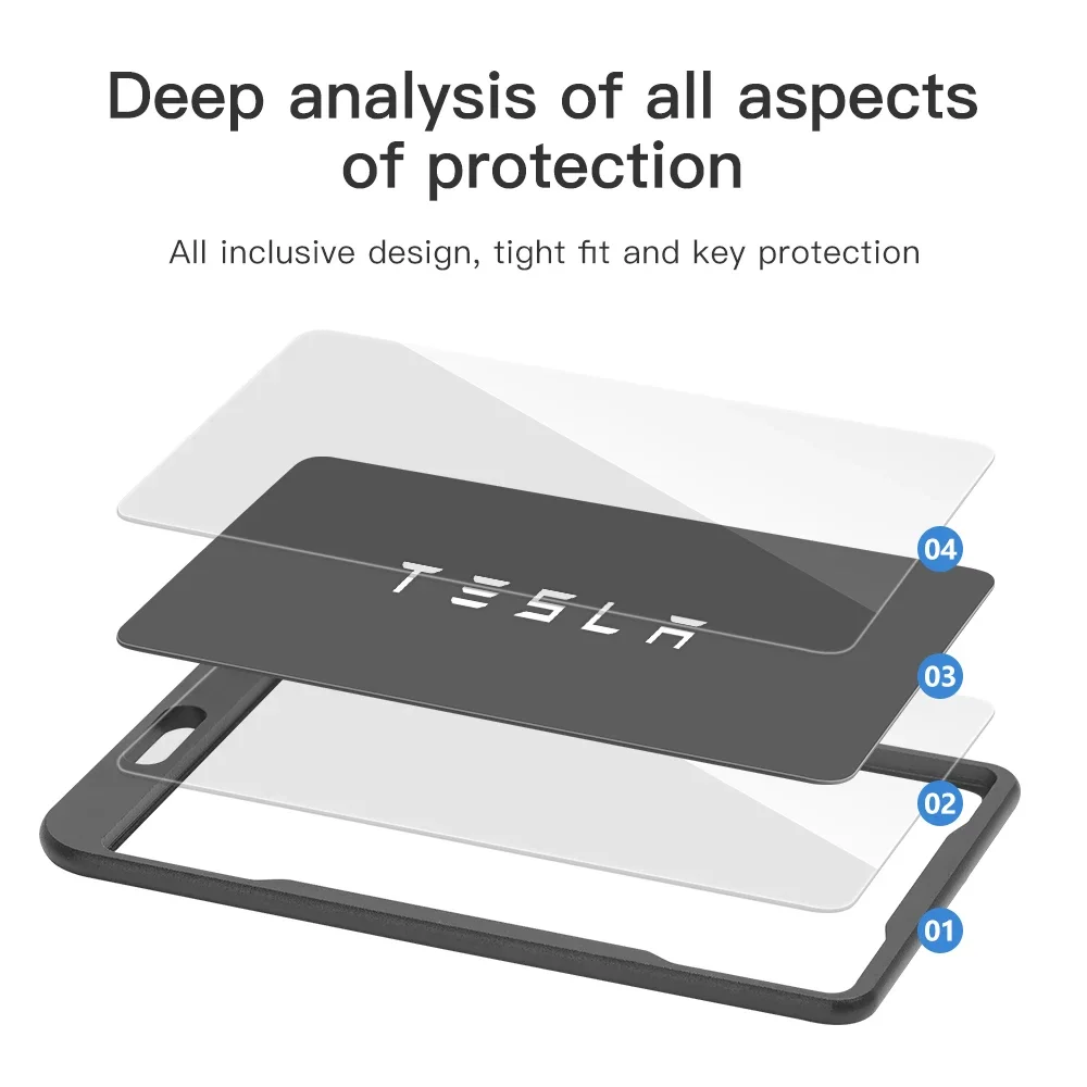 YZ Applicable to Tesla Model 3 Model Y New Aluminum Alloy Key Card Car Card Key Protector Case Cover Full Cover Accessories