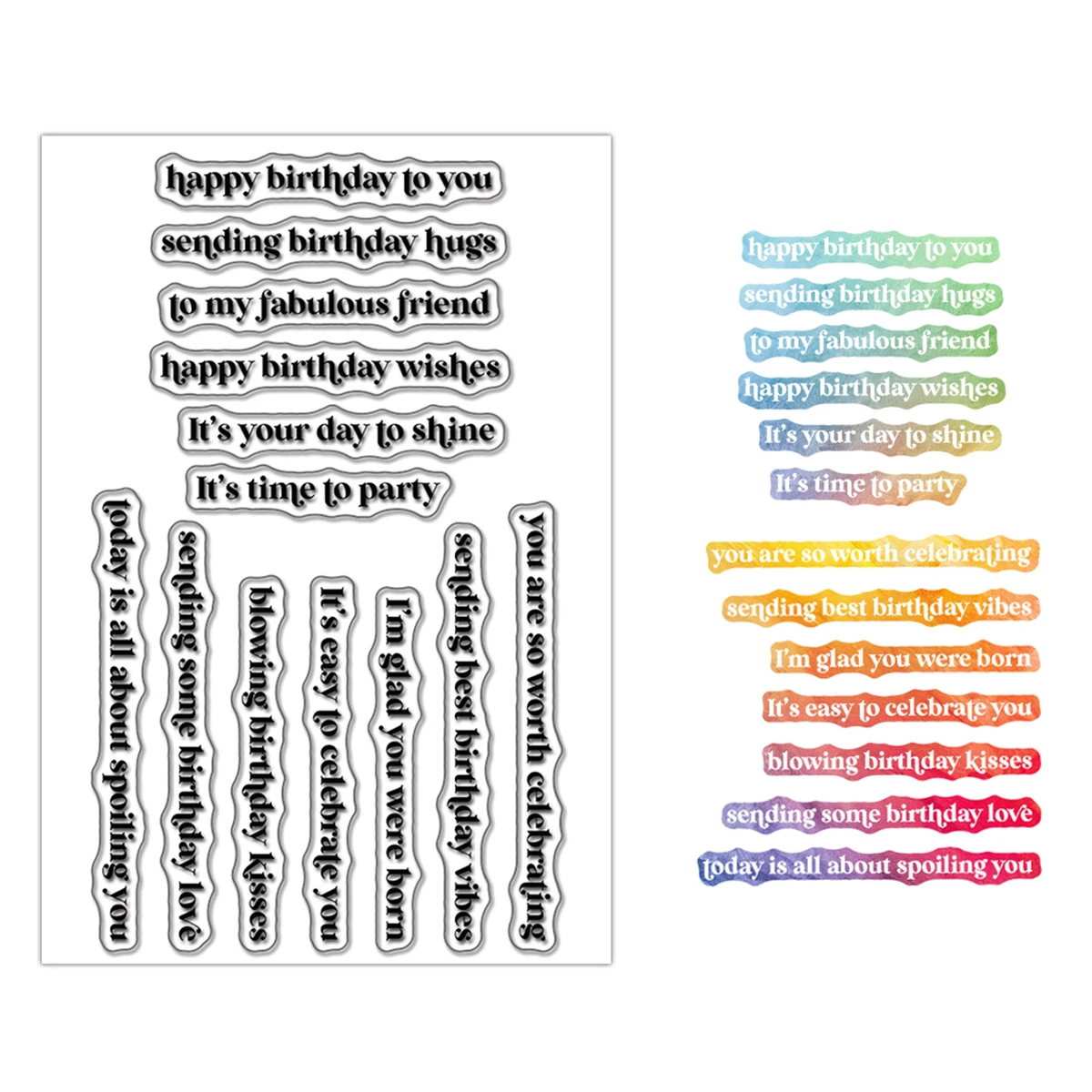 Words Clear Silicone Stamp Transparent Seal Stamp for Holiday Wedding Card Making Decoration and DIY Scrapbooking