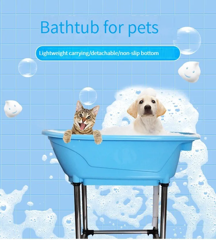 Pet Bathtub Large Pet Products non-slip Bath Tub for Dog and Cat not bend over with high Stainless steel legs Easy install