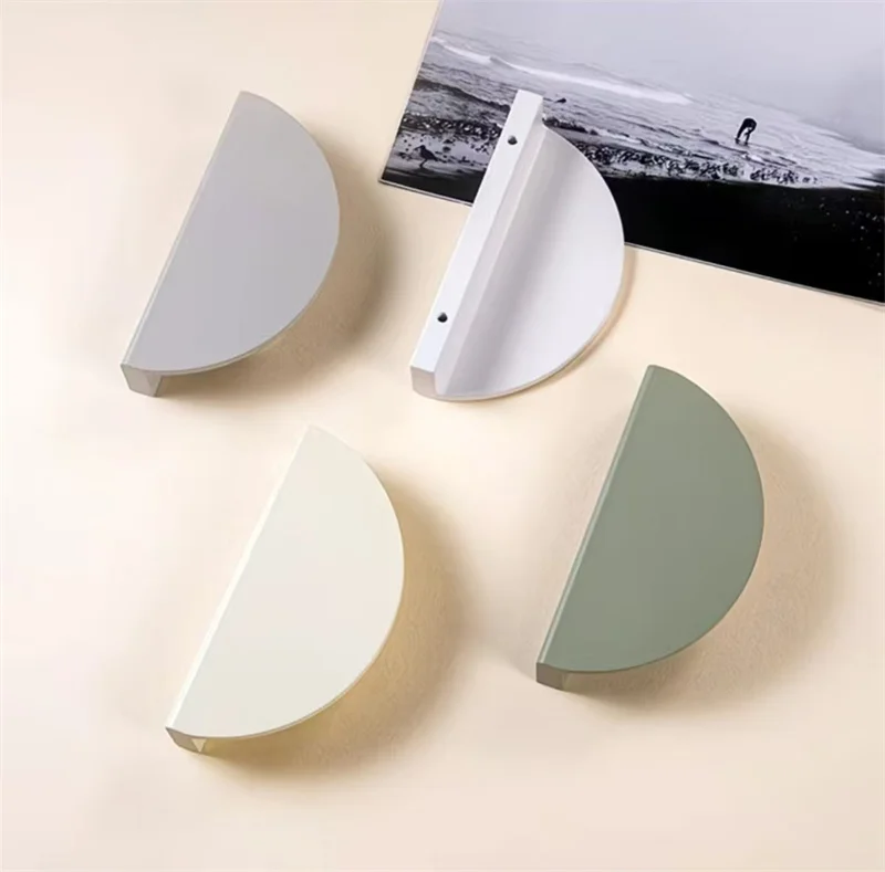 Semi-circle Furniture Cabinet Door Handle Drawer Knob Pink Decor Handles Kitchen Cupbaord Wardrobe Closet Pulls Nordic Style