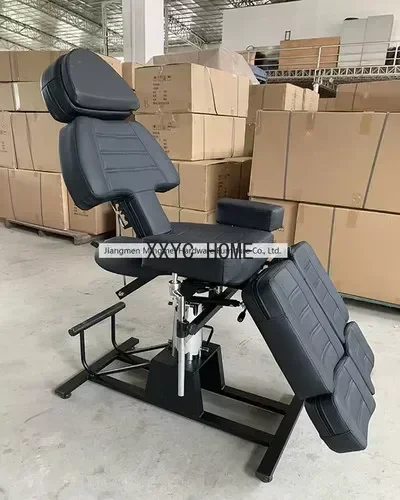 Single Split Leg Tattoo Couch Multifunctional Adjustable Tattoo Chair Facial Bed Hydraulic Lifting Tattoo Eyebrow Recliner