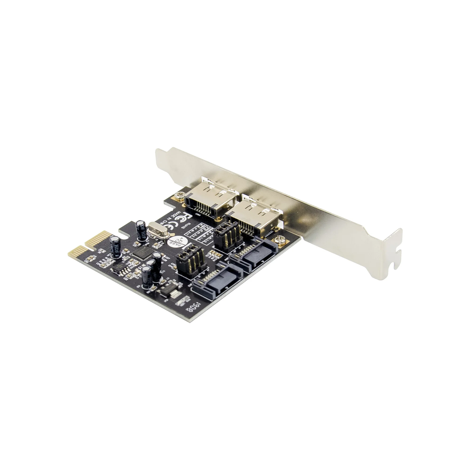 ASM 1061 2 منافذ SATA + 2 منافذ ESATA 6G PCI Express بطاقة التحكم PCI-e إلى SATA III 3.0 محول SATA3.0