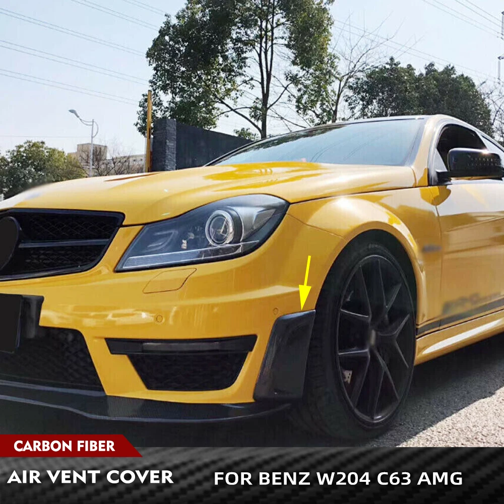 

For Mercedes-Benz C Class W204 C63 AMG Bumper Only 2012 2013 2014 Real Carbon Fiber Car Front Bumper Air Vents Trims