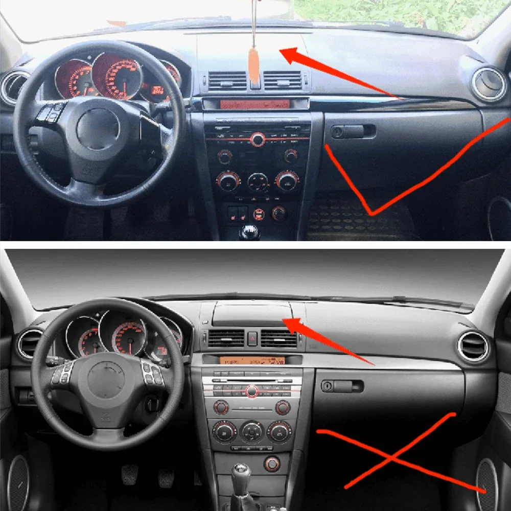 

Dashboard Dash Mat Cover PU Leather Pad Sunshade Anti-UV Car Accessories For Mazda 3 BK 2003 2004 2005 2006 2007 2008 Mazda3