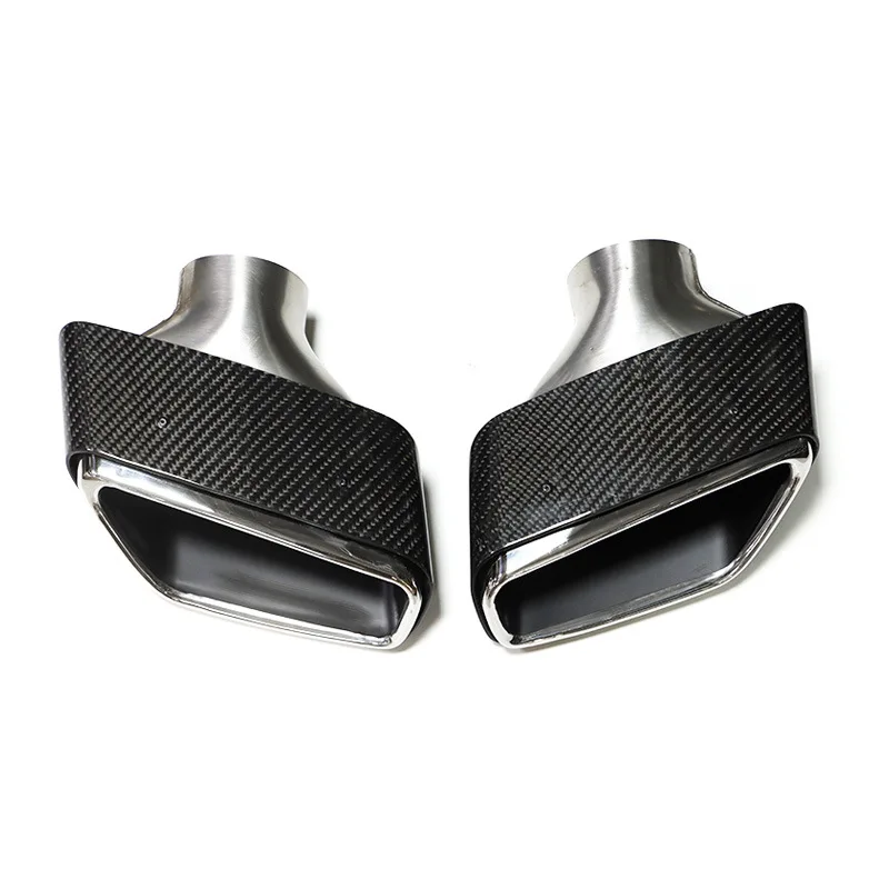 

Suitable for 18 to 22 BMW new 5 series g30g38525li530 original car model square mouth stainless steel carbon fiber tail throat