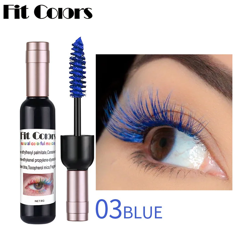 Mascara per ciglia in fibra di seta 4D Waterproof Fast Dry Eyelashes Curls Extension Makeup ciglia Waterproof Blue Ink Eye Makeup