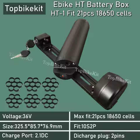 Reention Cuttle Battery Case 36V Mini Bottle Battery Case 10S2P 21pcs 18650 Cells Ebike 18650 Battery Box