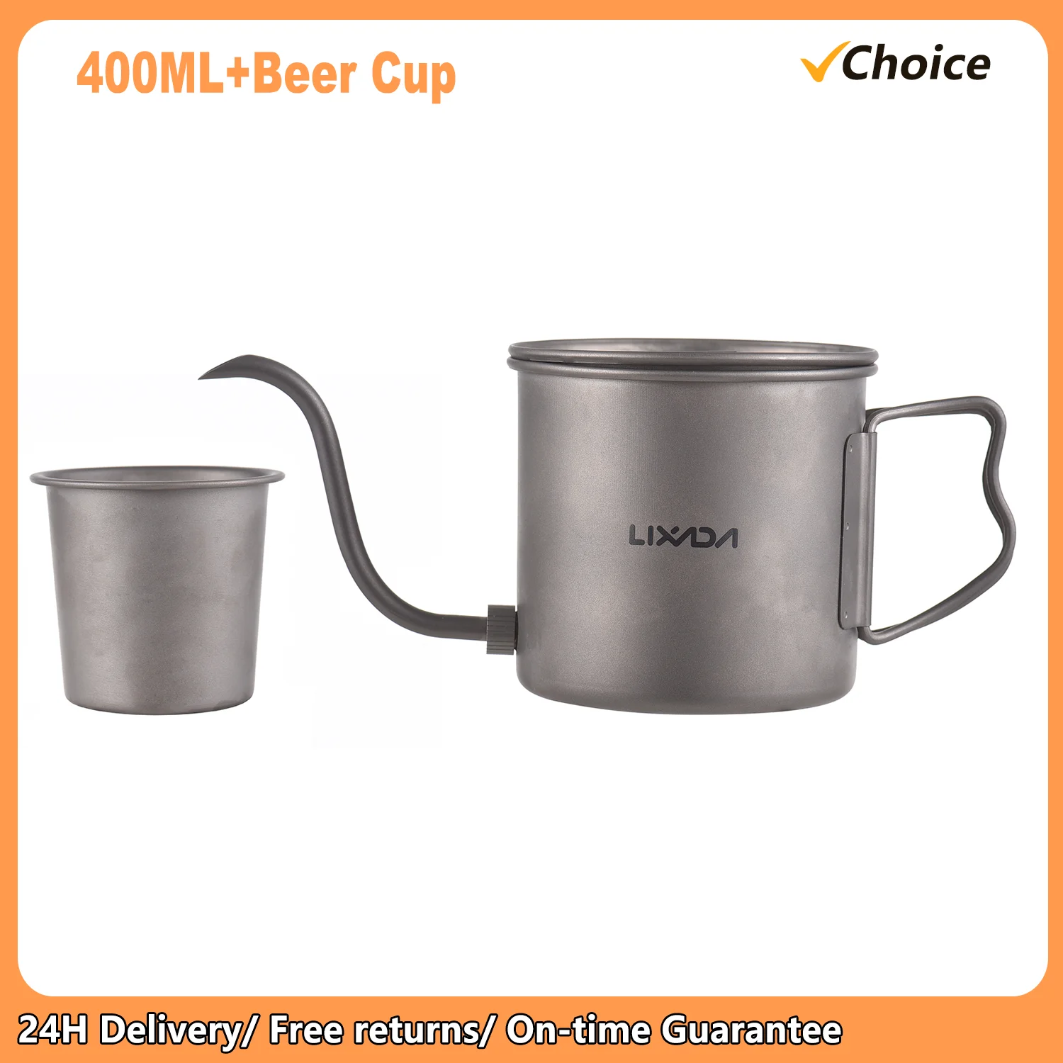 

400 мл чайник для наполнения гусиная шея кофейный чайник Ti уличный портативный складной чайник для воды с крышкой пивная чашка