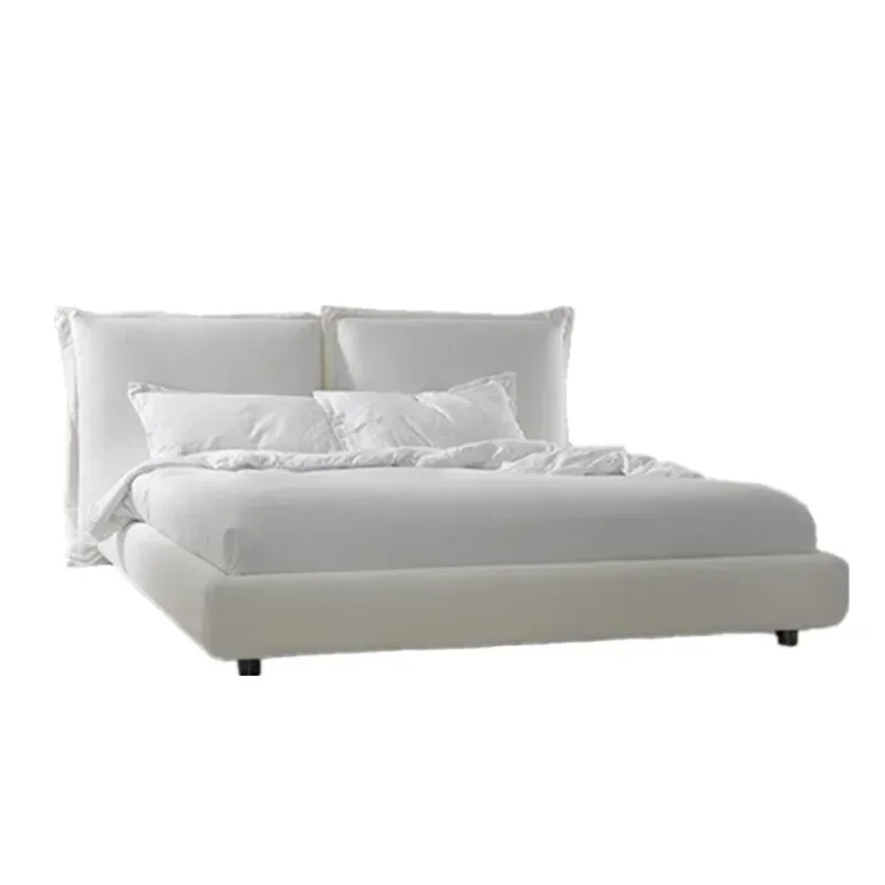 Master bedroom white thick cushion soft bed model room B & B 1.5 meters 1.8 meters fabric bed