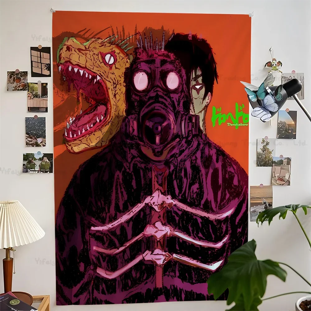 Dorohedoro Cartoon Tapestry Hippie Flower Wall Carpets Dorm Decor Art Home Decor