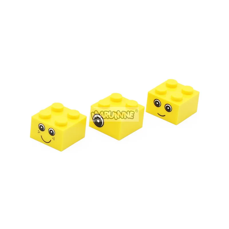 Marumine 3003 DIY 2X2 Viên Gạch Khối Lập Phương Với Mắt In Phần Người Lạ Đồ Chơi Mô Hình Khối Xây Dựng Bộ Xây Dựng Phụ Kiện