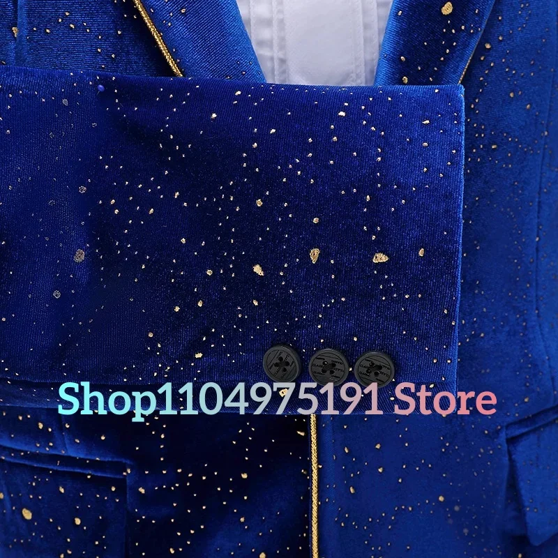 Luxury Straight Crystal Suit and tie Temperament Tuxedo 2-Piece Suits England Style Evening Dress Special Occasion Gowns