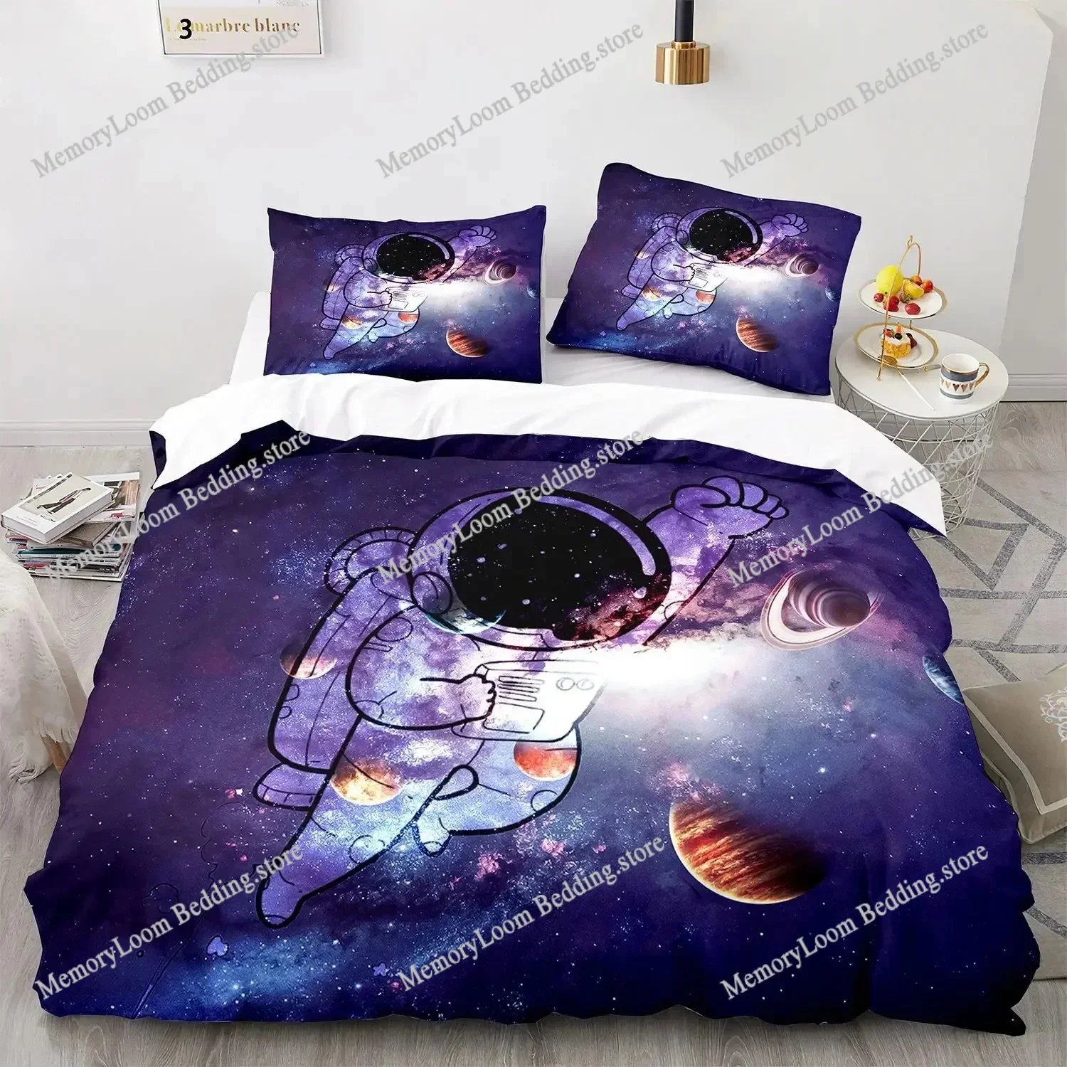 Astronaut Outer Space 3D Duvet Cover Bedding Set Comforter Linen Pillowcases Quilt Cover Home Decor Single Double Twin Queen