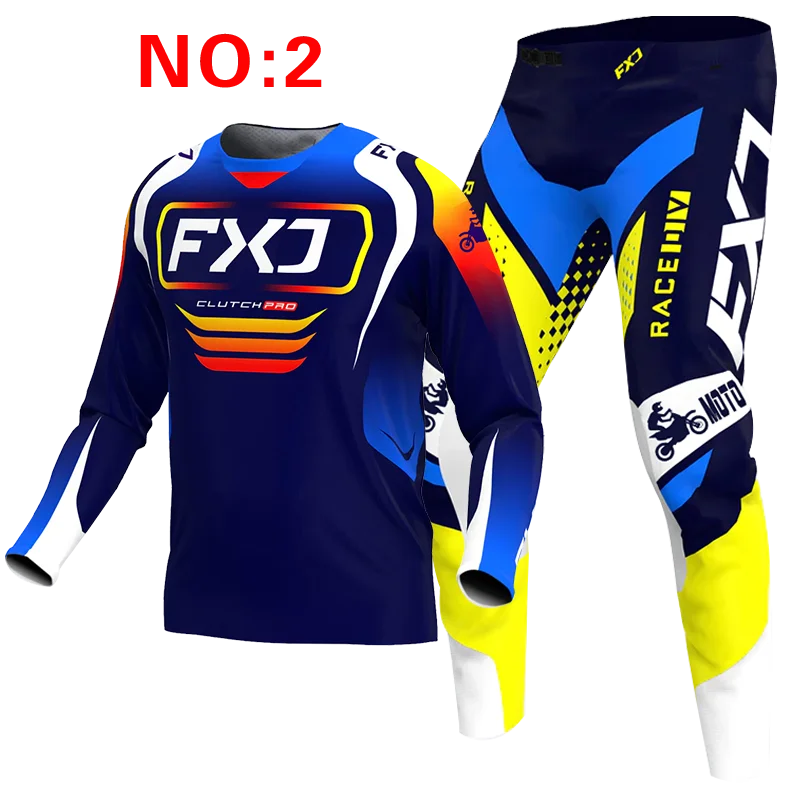 FXJ enduro motocross gear set mx jersey pants motorbike clothing mtb carracing suit Off Road equipment Customized Name Number - Image 4