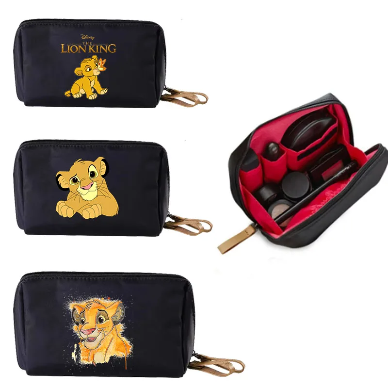 

Lion King Women Cosmetic Bag Solid Color Korean Style Makeup Bag Pouch Kawaii Bags Waterproof Makeup Organizer Case Makeup Bags