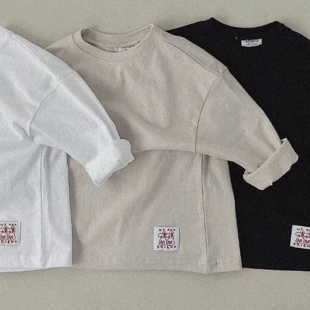 Autumn New Baby Long Sleeve T Shirts Boy Girl Solid Casual Tees Infant Toddler Versatile Bottoming Shirt Tops Children Clothes