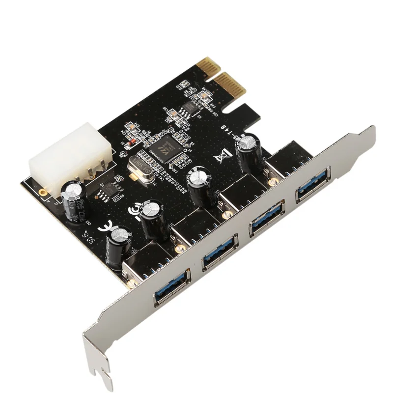10 шт. Diewu VL805 PCI Express X1 до 4 портов USB3.0 4-контактная карта расширения питания
