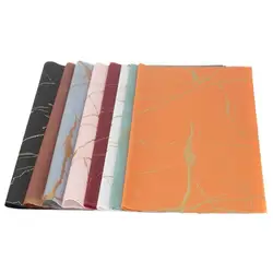 5pcs/Pack Flower Wrapping Paper Golden Border Rose Korean Style Half Transparent Gift Packing Florist Bouquet Wrapping Material