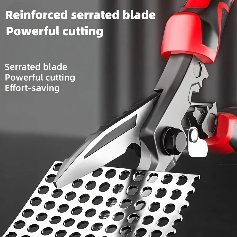 

8.5" Industrial Metal Sheet Cutter, Heavy Duty Aviation Tin Snips for Cutting Iron and Color Steel