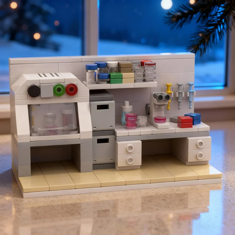 239pcs MOC Cell Culture Laboratory Educational Dacta Learning Model Building Blocks Architecture Toy Christmas Gifts Brick Kids