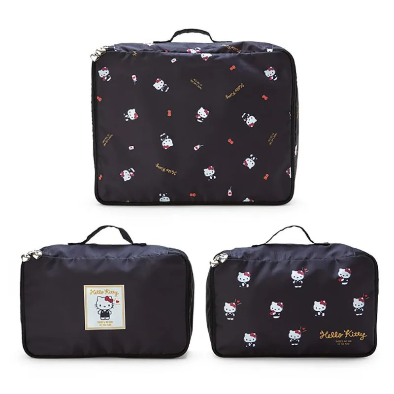Three-piece Set of Fashionable and Popular Travel Bags Cute Kuromi Women's Travel Storage Bag Large-capacity Luggage Bag 3-Piece