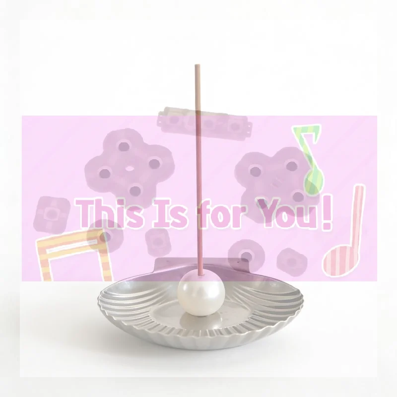 Stainless Steel Seashell-Shaped Incense Holder Faux Pearl Decor Portable Minimalist Mosquito Coil Tray Decorative Incense Rack