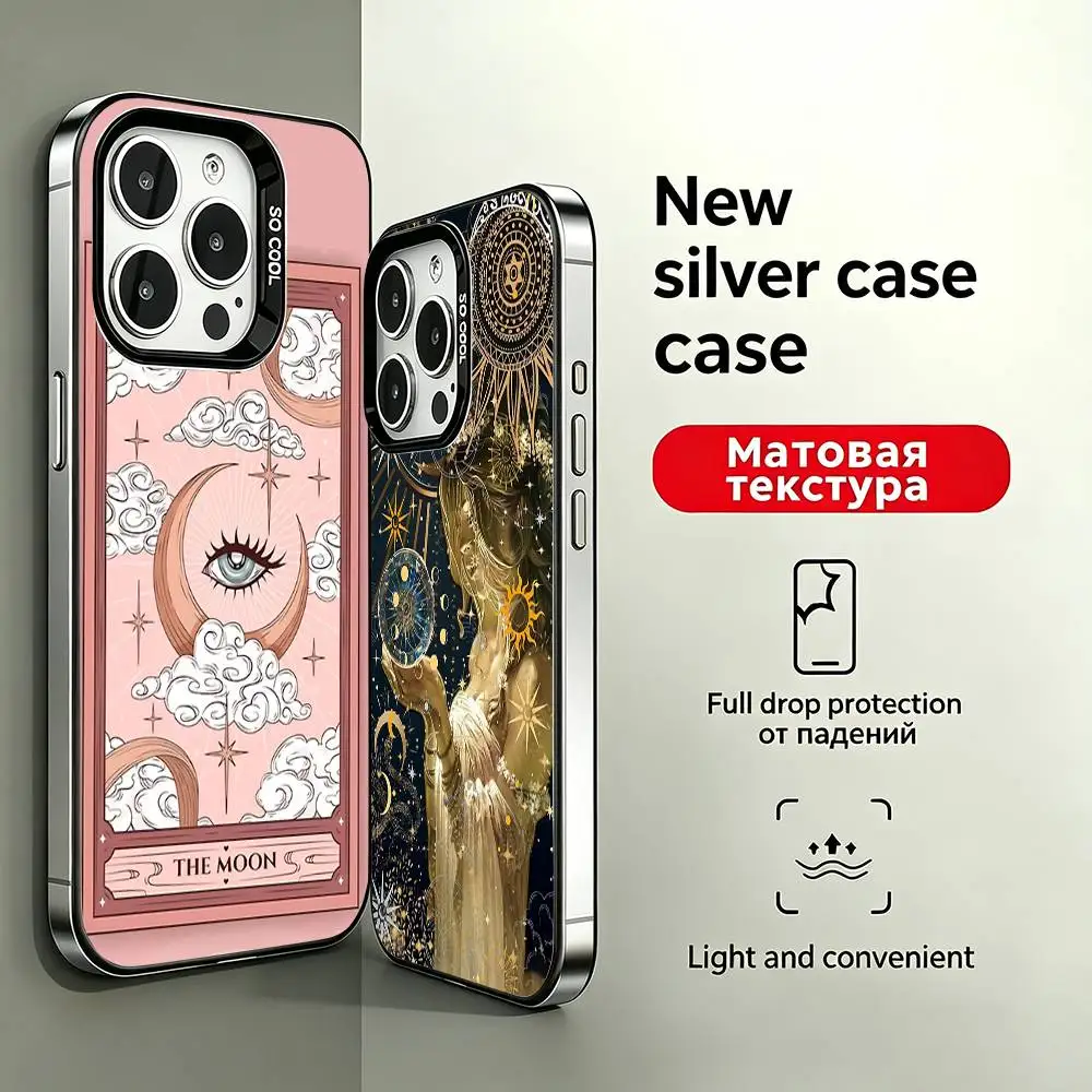 Coque de téléphone W-Witches Moon Tarot Mystery Totem pour iPhone 17 16 15 11 12 13 14 Pro Max 16 Plus 12 Mini 7 8 XR XS 15Pro MAX Cove
