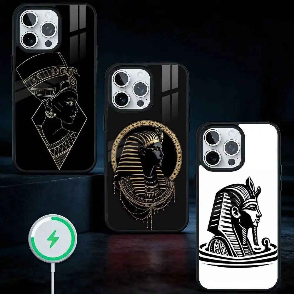 

Чехол для телефона с изображением древнеегипетского искусства для iPhone 17, 16, 15, 14, 13 Plus, Pro Max, магнитный, для беспроводной зарядки Magsafe