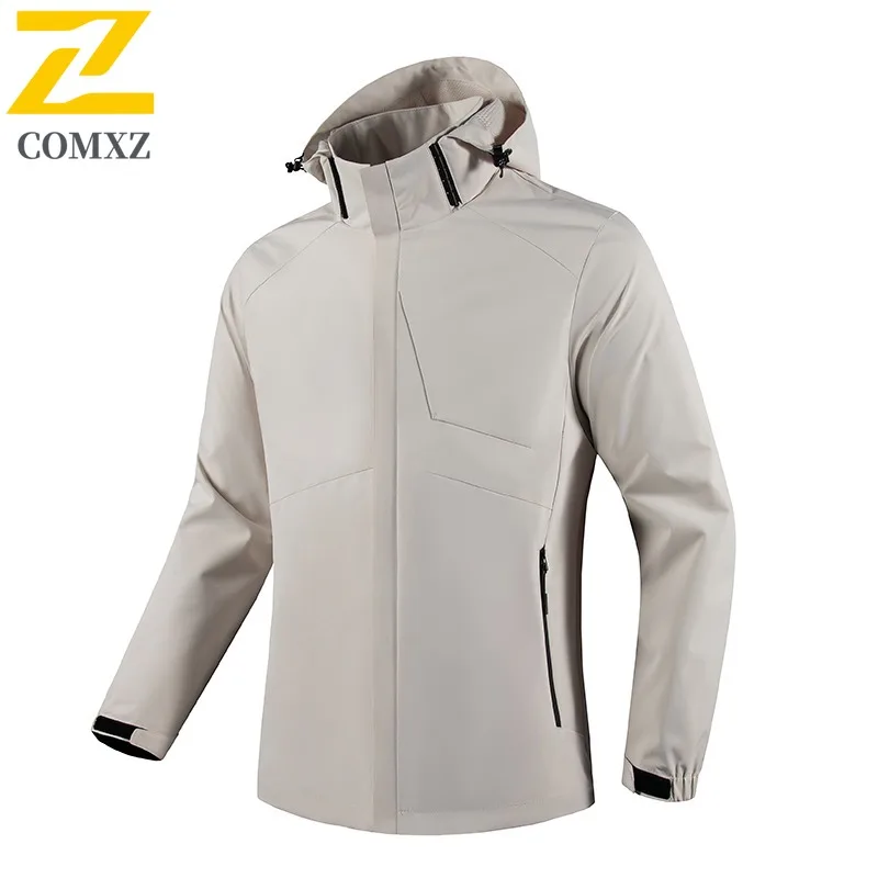 

COMXZ 2025 мужская классическая куртка осенняя водонепроницаемая ветрозащитная уличная походная охотничья модная куртка для приключений, альпинизма, тонкое пальто