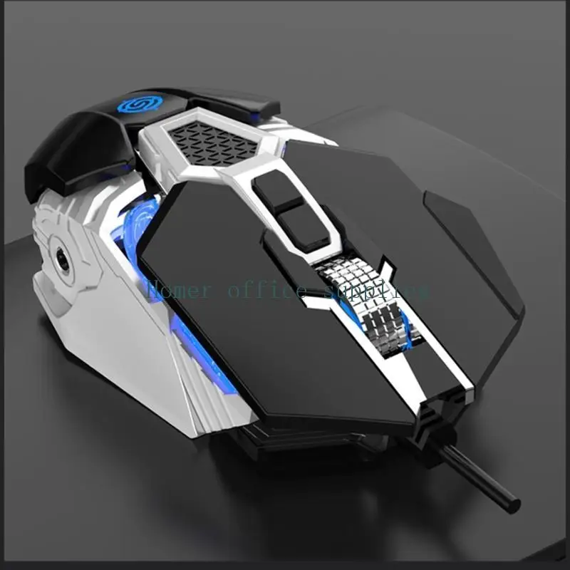 Mouse da gioco ergonomico K43B Programmazione cablata USB Mouse ottici RGB da 6400 DPI