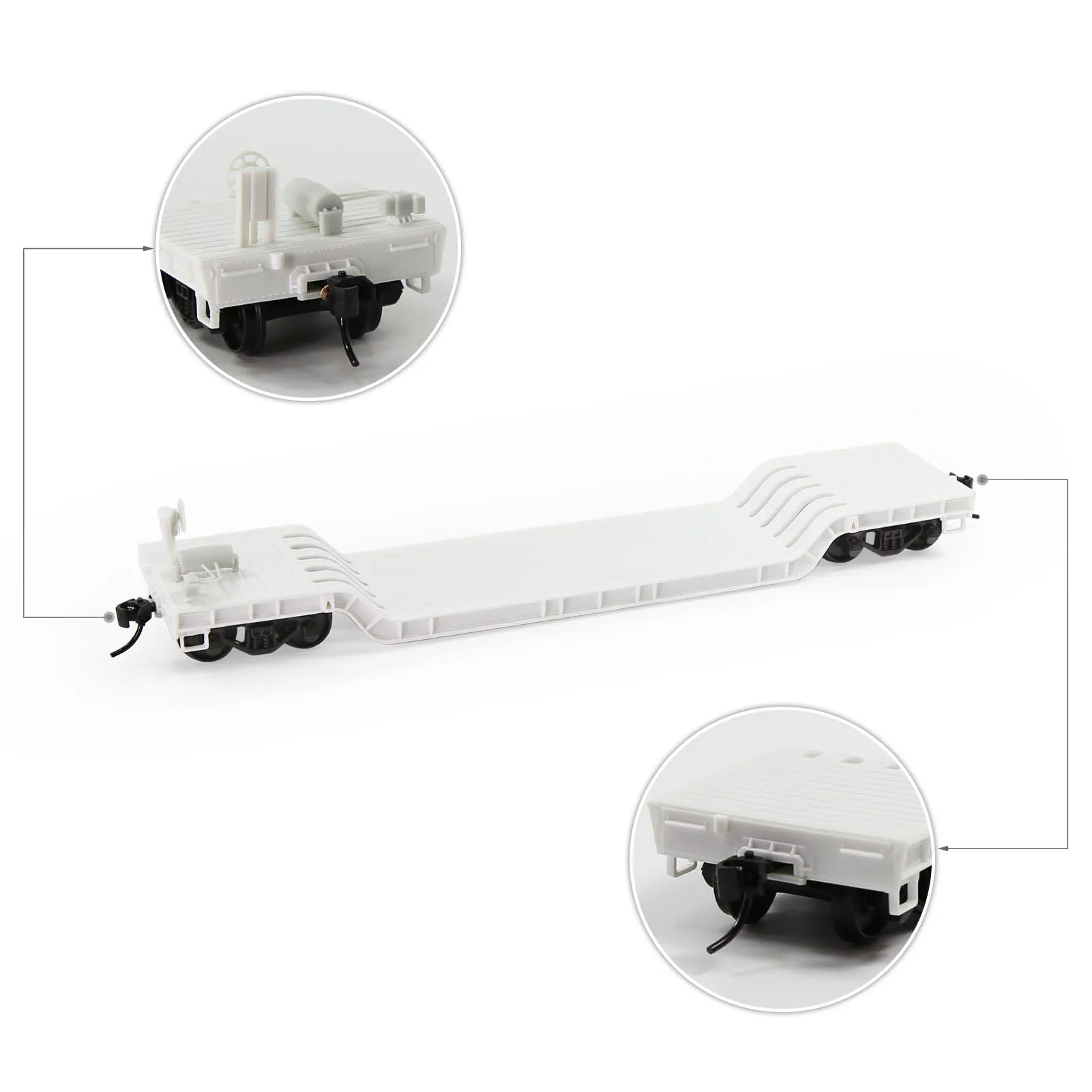 HO Scale Center-Depressed Flatcar Unassembled Blank with Shipping Container Cargo C8770JJ