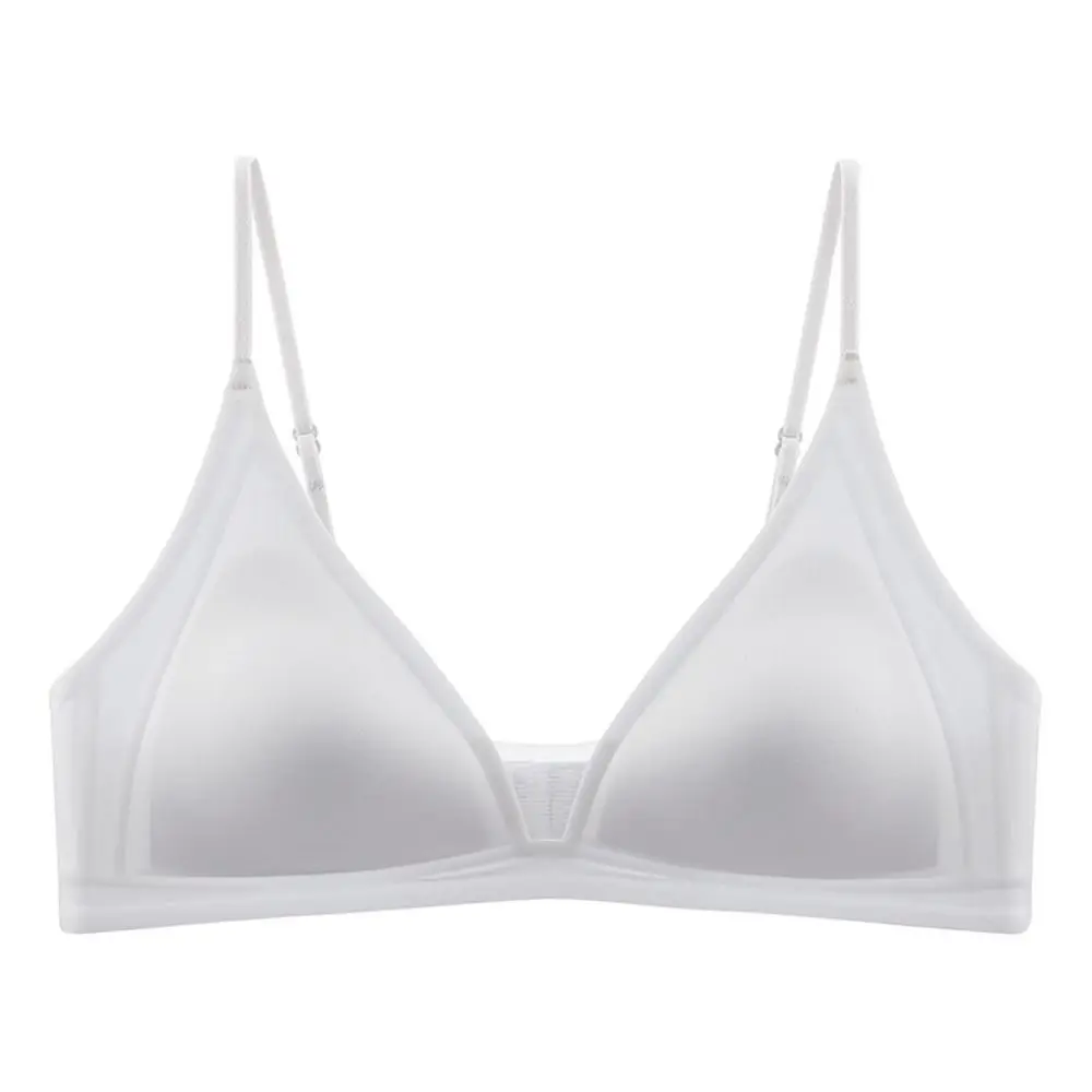Dünner Satin-BH ohne Bügel mit tiefem V-Ausschnitt, stoßfest, eng anliegender BH für Frauen, formt die Brüste, nahtlos, spurlos, für Sport und Laufen geeignet. – Detail 14