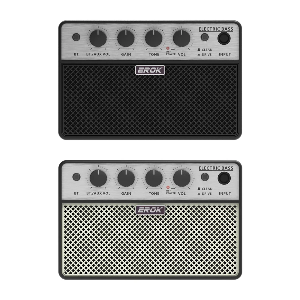 EROK Guitar Portable Amp Bluetooth Electric Guitar Bass Mini Amplifier With Clean/drive Effects Small Speaker Practice Accessory